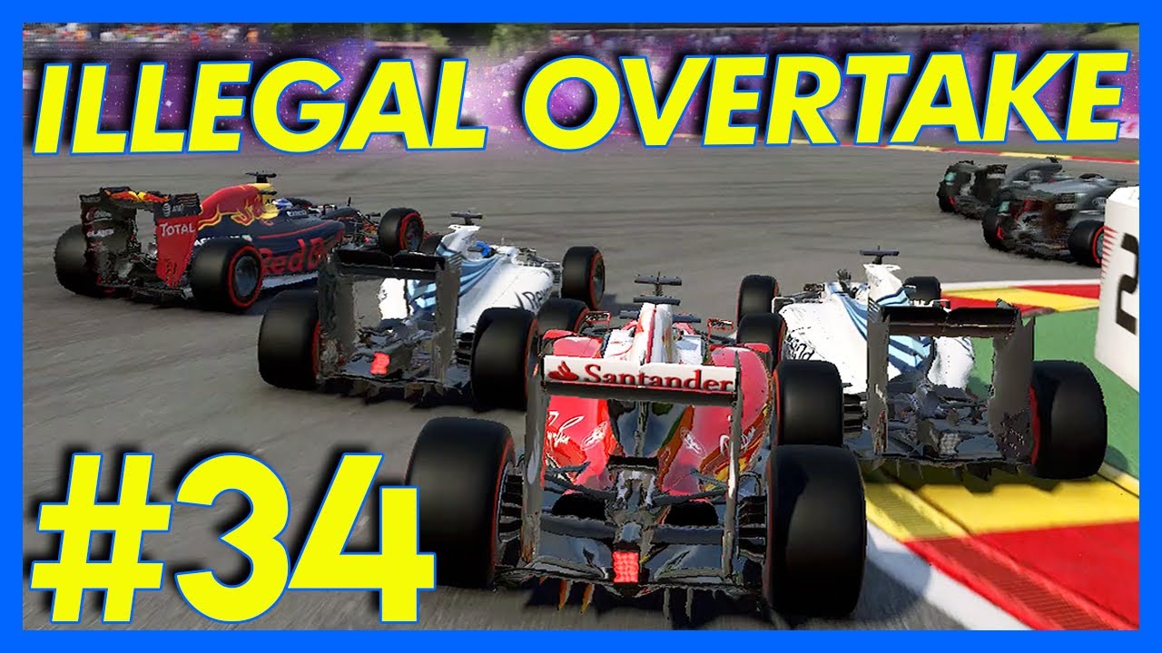 F1 2016 Career Mode ILLEGAL OVERTAKE!!! (Part 34)