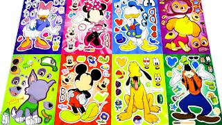 [🐭Paper DIY🐭] Mickey Mouse Sticker Book 🐭 Disney Sticker Makeover with Minnie, Donald &amp; Goofy | ASMR