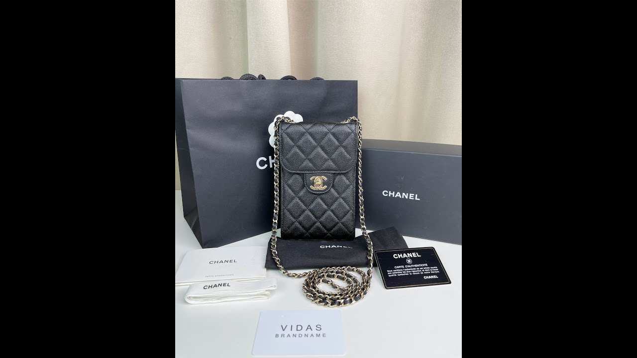 chanel o phone holder with chain