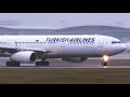 4k snowstorm and deicing turkish airlines a330  planespotting at str