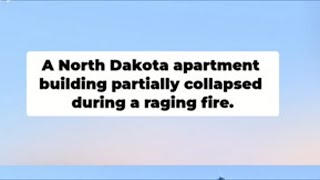 Apartment building partially collapses during a large fire