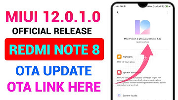 Redmi Note 8 Global Stable V12.0.1.0 | Redmi Note 8 MIUI 12 Update Rolling Out Start | OTA Link |