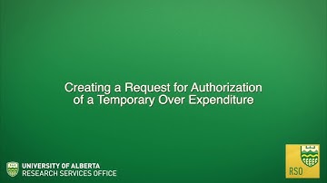 Creating a Request for Authorization of a Temporary Over Expenditure 1