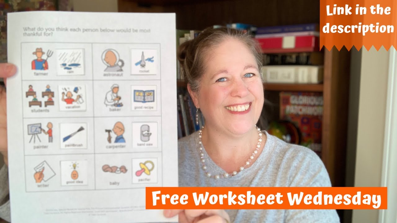 Free Worksheet Wednesday: Thankful matching - YouTube