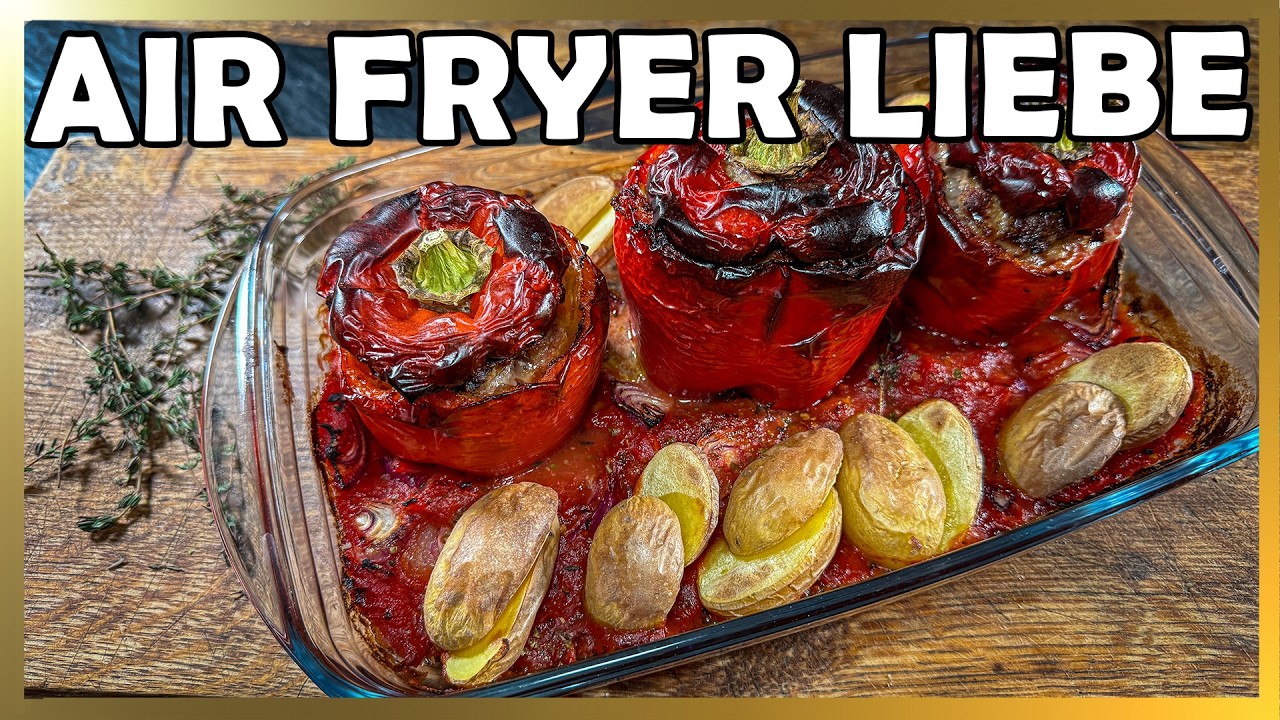 Das schnellste Rezept für gefüllte Paprikaschoten im Air Fryer! @M&G BBQ