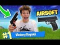 1 DEATH = 1 SHOT WITH AIRSOFT GUN in FORTNITE BATTLE ROYALE
