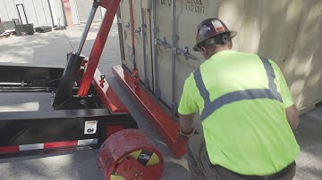 The ContainGo Mobilizer Shipping Container Trailer Loading a 20ft ISO shipping container