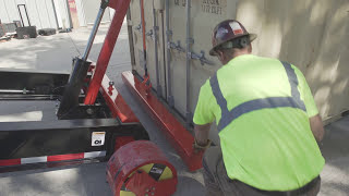 The ContainGo Mobilizer Shipping Container Trailer Loading a 20ft ISO shipping container