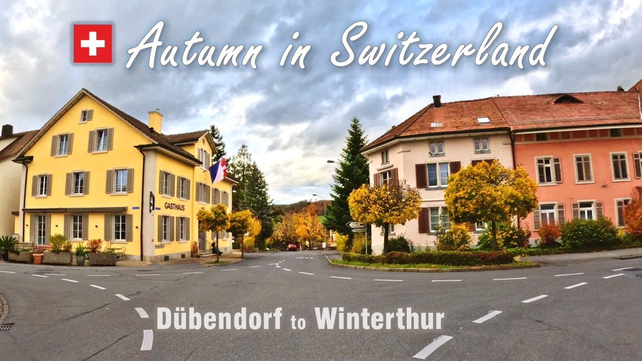 Autumn in Switzerland 🍂🇨🇭 Dübendorf to Winterthur (Part 2) • Swiss Road Trip [4K]