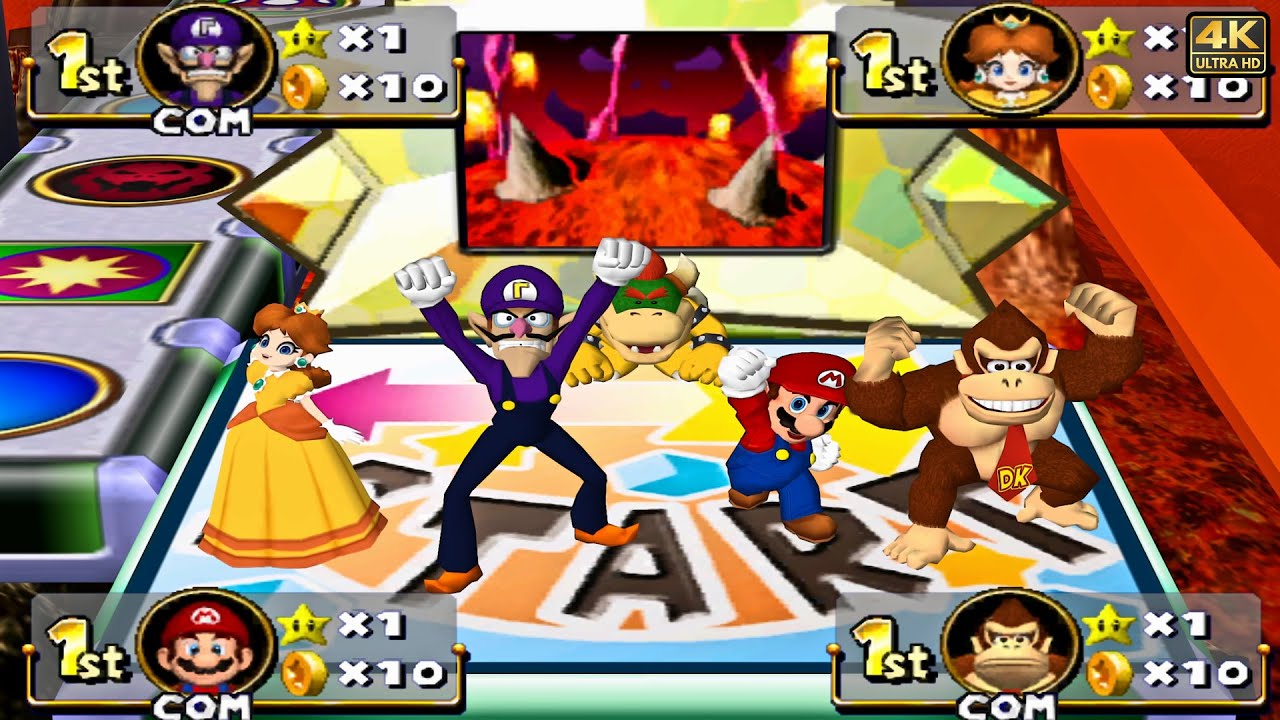 Mario Party 4 - Daisy vs Waluigi vs Mario vs DK - Bowser's Gnarly Party