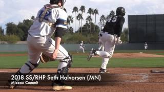 2018 SS/RHP Seth Halvorsen (MN), Mizzou Commit 1/14/17