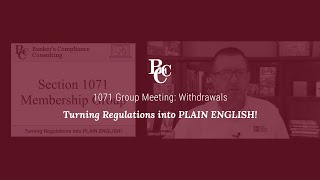 1071 Group Meeting: Withdrawals