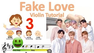 BTS - Fake Love sheet music and easy violin tutorial