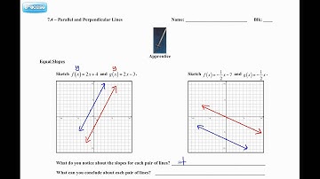 7.4 Parallel and Perpendicular Lines (Apprentice - Pre-Calculus 10)