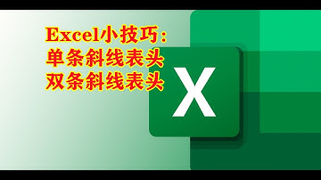 Excel小技巧： 单条斜线表头 & 双条斜线表头