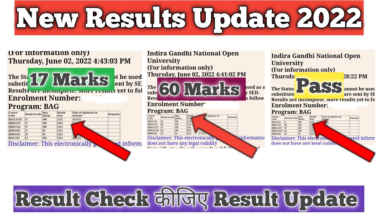 IGNOU Results Update 2022 IGNOU december 2022 Exam Result Update IGNOU Result Update 2022 IGNOU