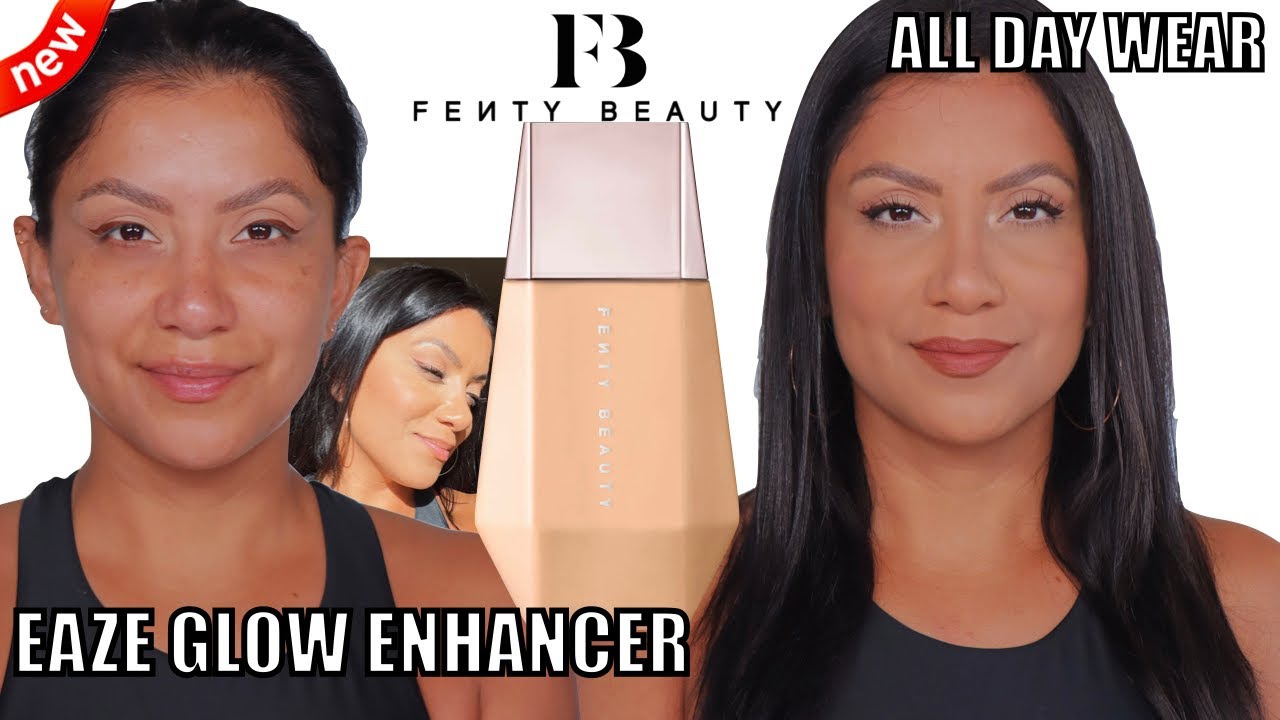 *new* FENTY BEAUTY EAZE DROP'LIT GLOW ENHANCER REVIEW & WEAR TEST *oily skin*