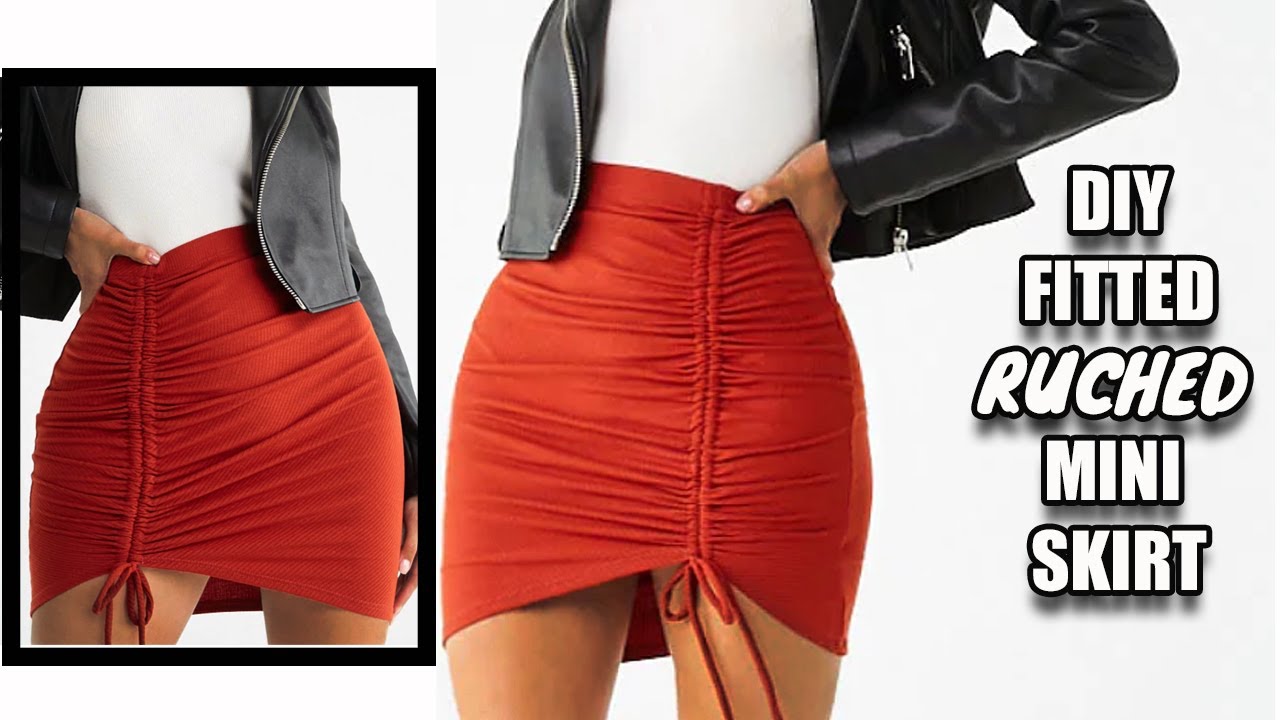 DIY Gathered Ruched Front Mini Skirt ...