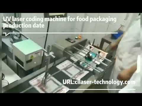 UV laser coding machine for food packaging production date - YouTube