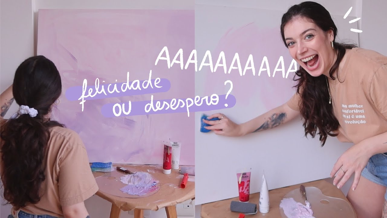 Pintando Uma Tela Gigante De Mais De 1 Metro 🎨 Primeira Vez Fazendo