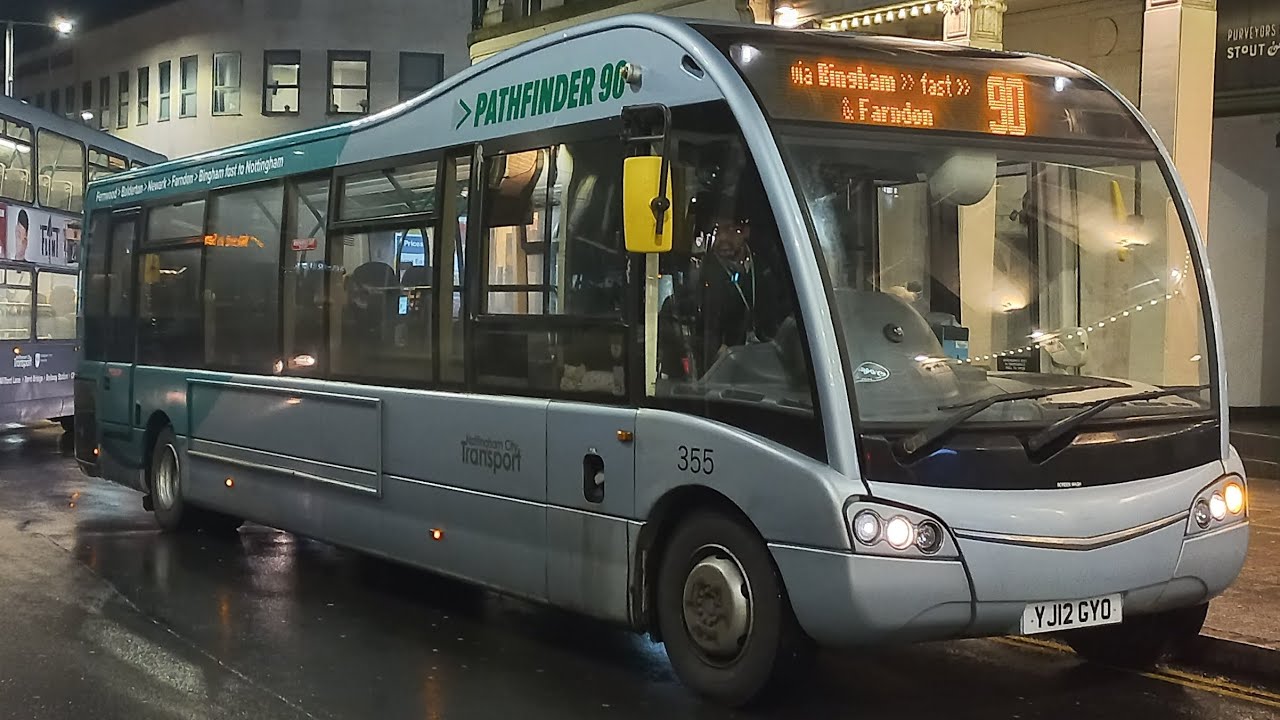 *Engine screaming* Nottingham City Transport 355 (YJ12 GYO) Optare Solo SR | Route 90