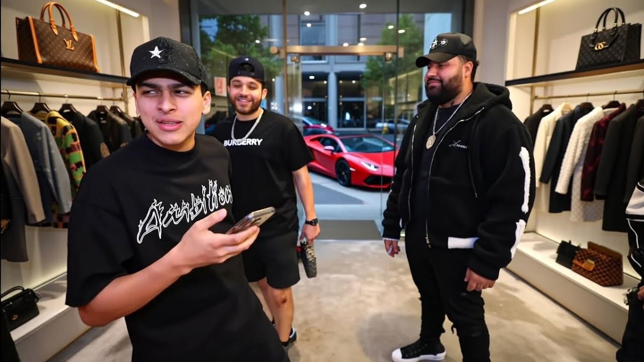 IRL con EL BARBAS y WILLITO comprando ROPA LUJOSA en un CENTRO COMERCIAL en ESTADOS UNIDOS | LONCHE