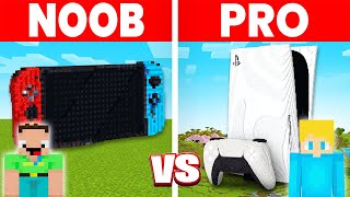 NOOB vs PRO: SPIEL KONSOLE Haus Bau Challenge in Minecraft! screenshot 5