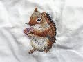 Needle painting | embroidering a squirrel