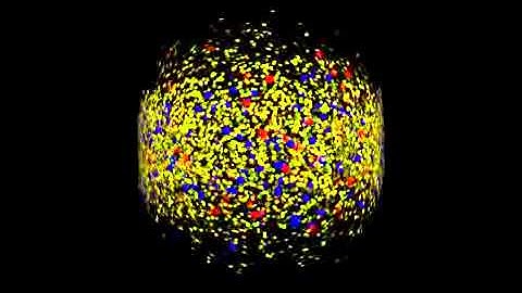 Animation of simulated collisions of lead-ions.
