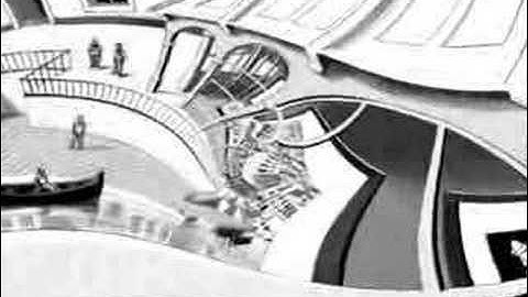 Print Gallery by M.C. Escher and Blue Calx by Aphex Twin