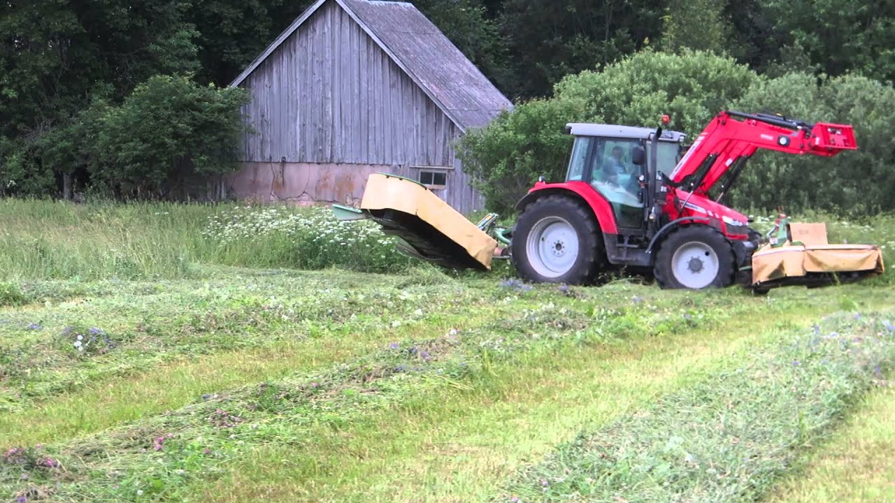 MF 6455 mowing.