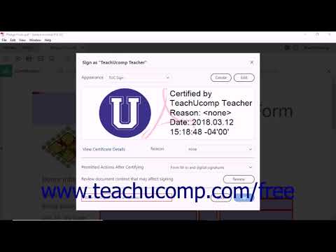 Acrobat Pro DC Tutorial  Using Certifying a PDF - Adobe Acrobat Pro DC Training Tutorial Course