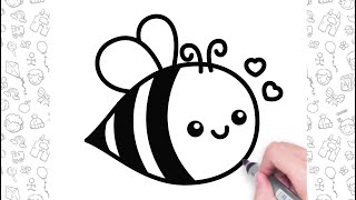 Cute Bee Drawing Step by Step | Bolalar uchun oson chizish | Easy drawing for kids