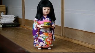 An old japanese robot girl.karakuri doll.