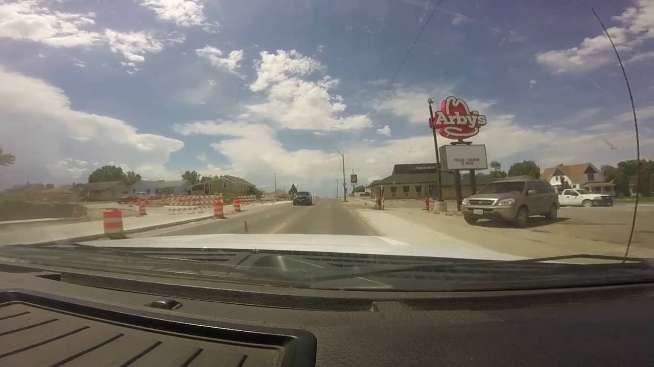 Chadron Nebraska Drive thru town 2016 (with road construction) using a