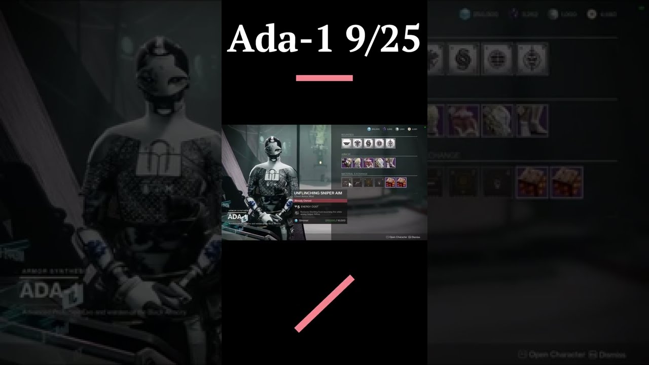 Ada-1 Mods Today 9/25 | Destiny 2