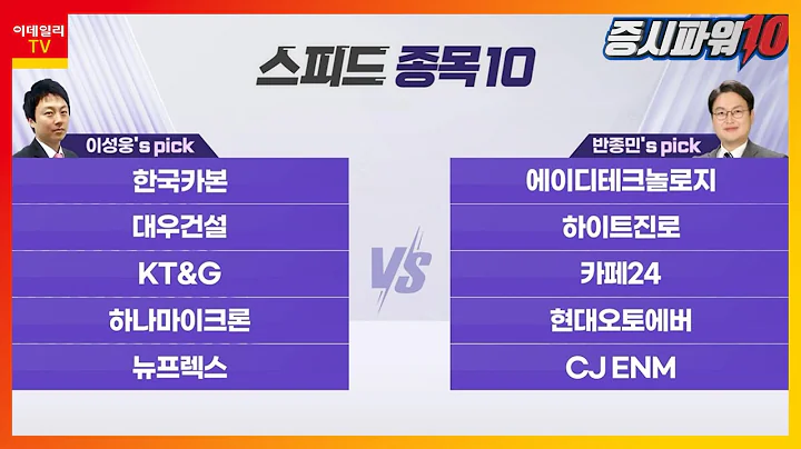 한국카본, 에이디테크놀로지, 대우건설, 하이트진로, KT&G, 카페24, 하나마이크론, 현대오토에버, 뉴프렉스, CJ ENM_스피드 종목 10 (20231120)