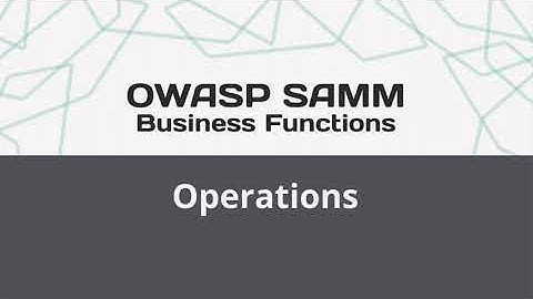 OWASP SAMM Operations