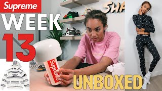 SUPREME WEEK 13 FW20 UNBOXING: THIS FLOS LAMP ROCKS! Thermals Sizing,  Manual Stone Island Success!