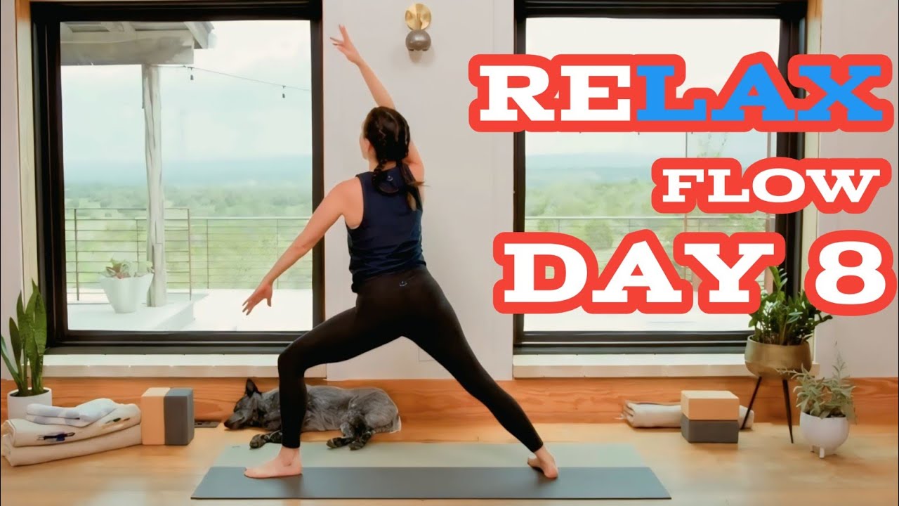 Flow Day 8 – Relax 🌙 | Gentle Yoga for Deep Rest & Stress Relief (20 Minutes)