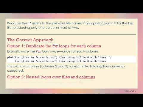 How to Plot Multiple Curves with for Loops in Gnuplot