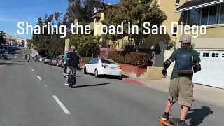 San Diego one wheels are sharing the road with us.
