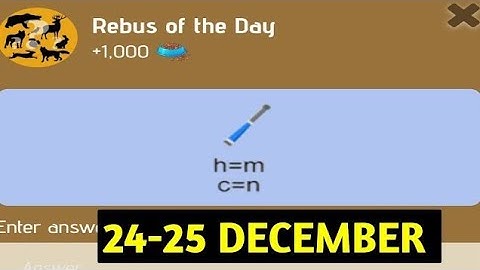 Rebus Of The Day Zoo 24-25 December | Zoo Rebus Of The Day Code | Rebus Of The Day Zoo