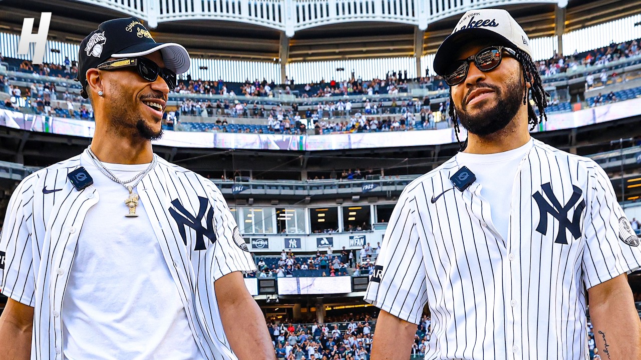 Jalen Brunson & Josh Hart Throw Out the FIRST PITCH at Yankee Stadium âš¾