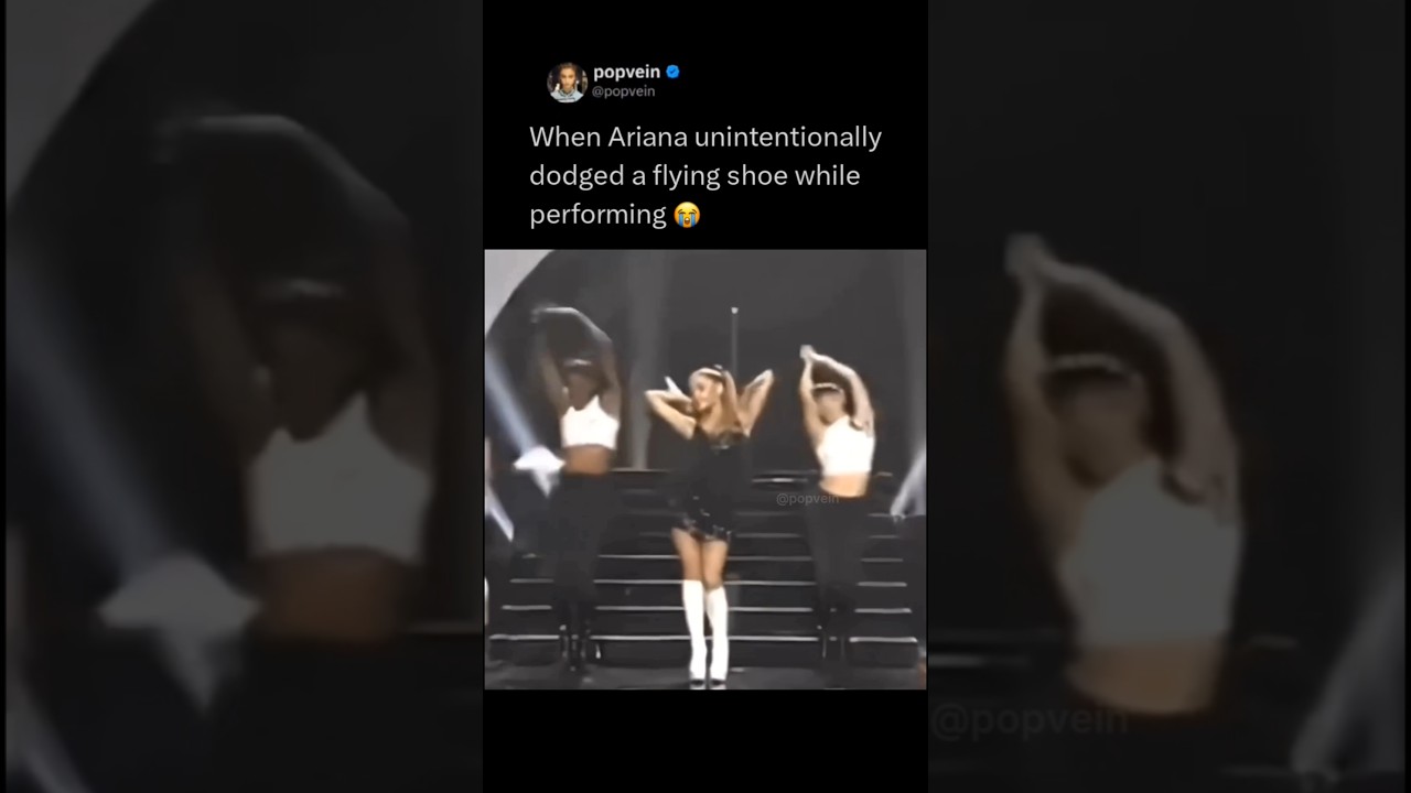 When Ariana Grande unintentionally dodged a flying shoe while performing 😭
