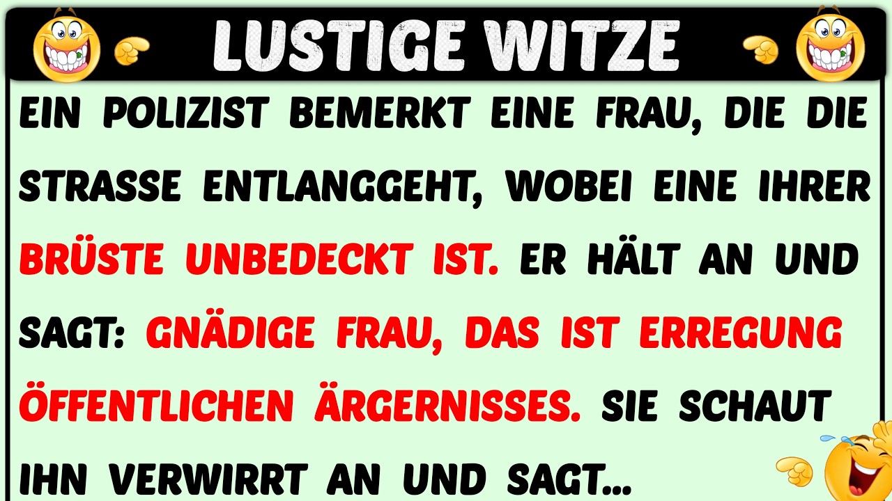 Witz des Tages | Schockierende Antwort einer Frau an die Polizei...🤣 | Lustige Witze Täglich