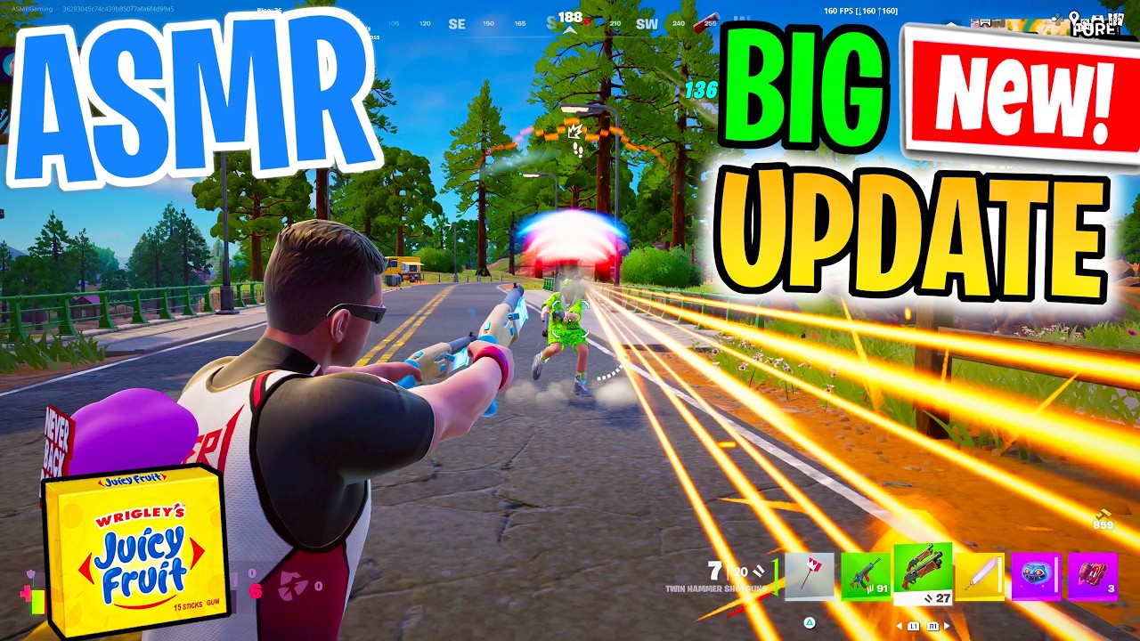 ASMR Gaming 😴 Fortnite BIG New Update! Relaxing Gum Chewing 🎮🎧 Controller Sounds + Whispering 💤