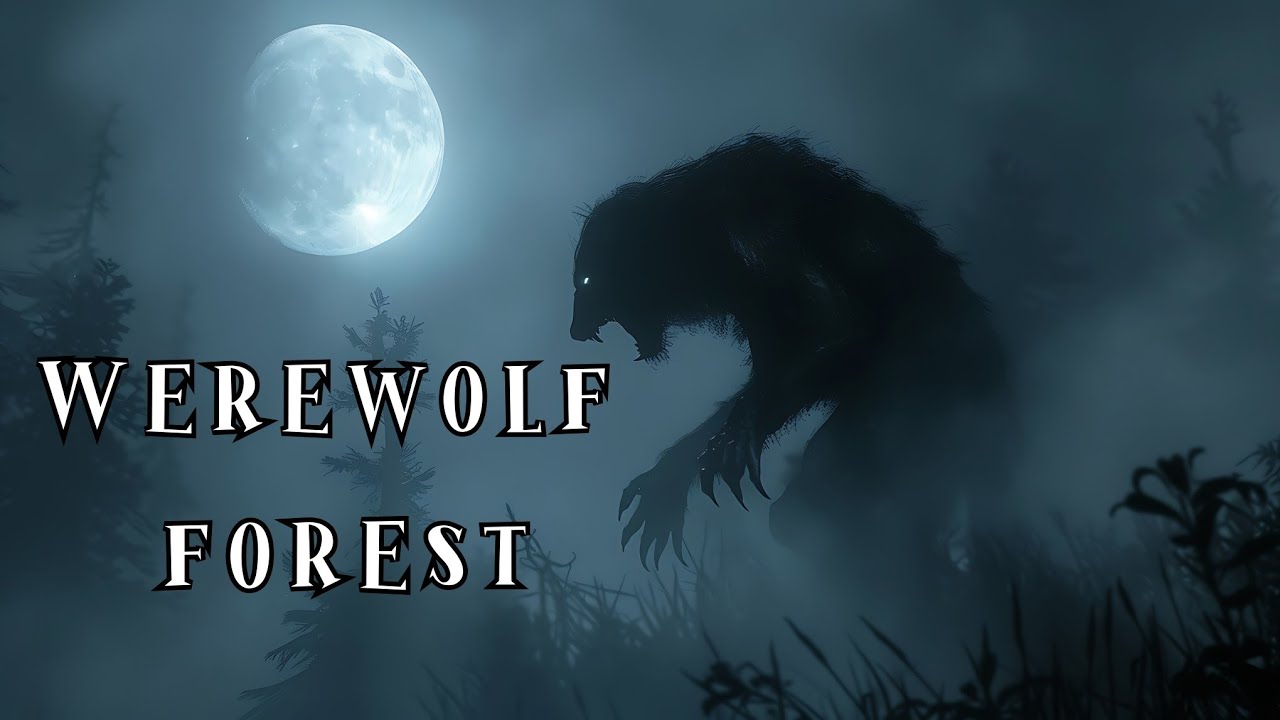 🎧 Werewolf forest ambience🐺| Full moon night in the dark forest no music | มนุษย์หมาป่า🌕