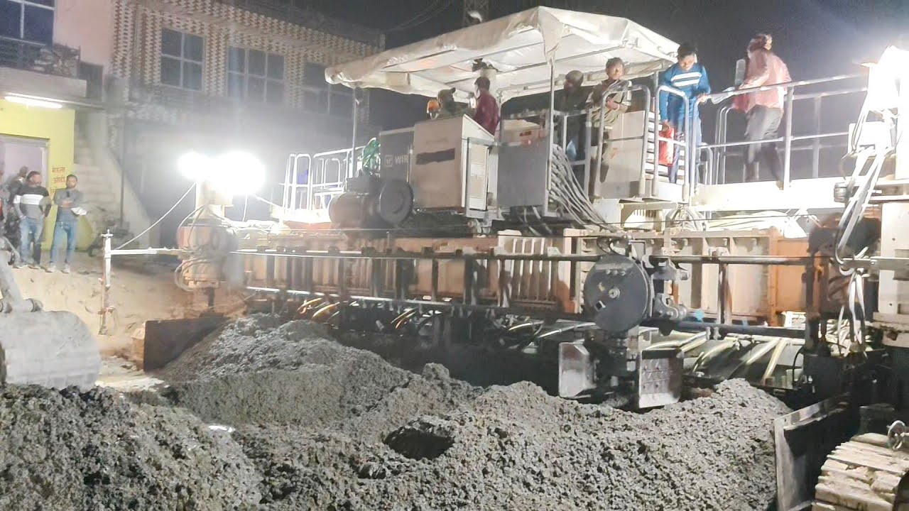 Ras (Beawar),  Slipform Concrete Paver Machine Working | Road Making Process