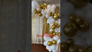 Full Arch with White and Gold Balloons | Garland Balloon